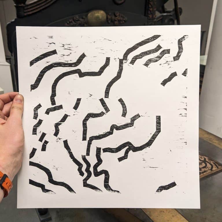 abstract black and white risograph print, by artist tom matthews