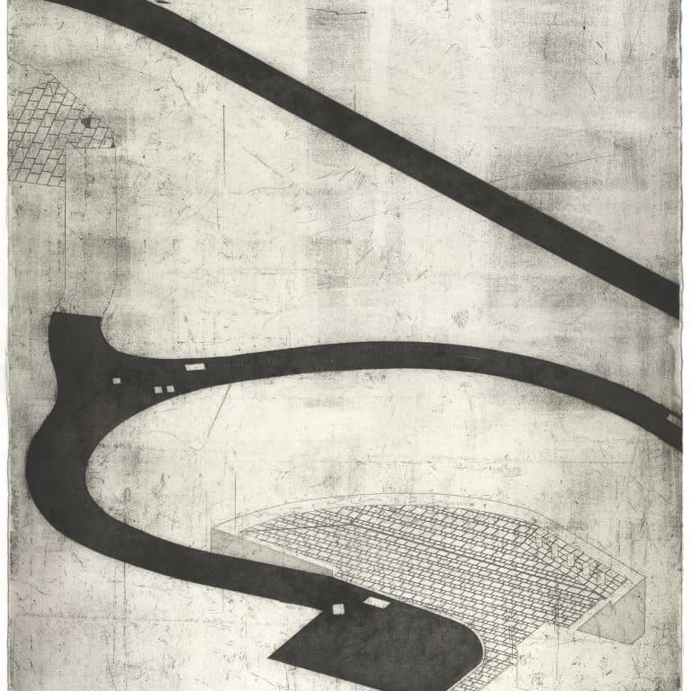 abstract black and white risograph print, by artist tom matthews